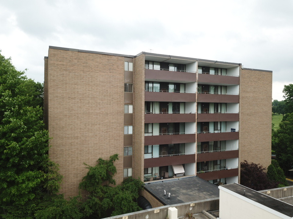 Exterior layout at Fairway Tower and Manor Apartments, 750 Mull Avenue, Akron, OH 44313